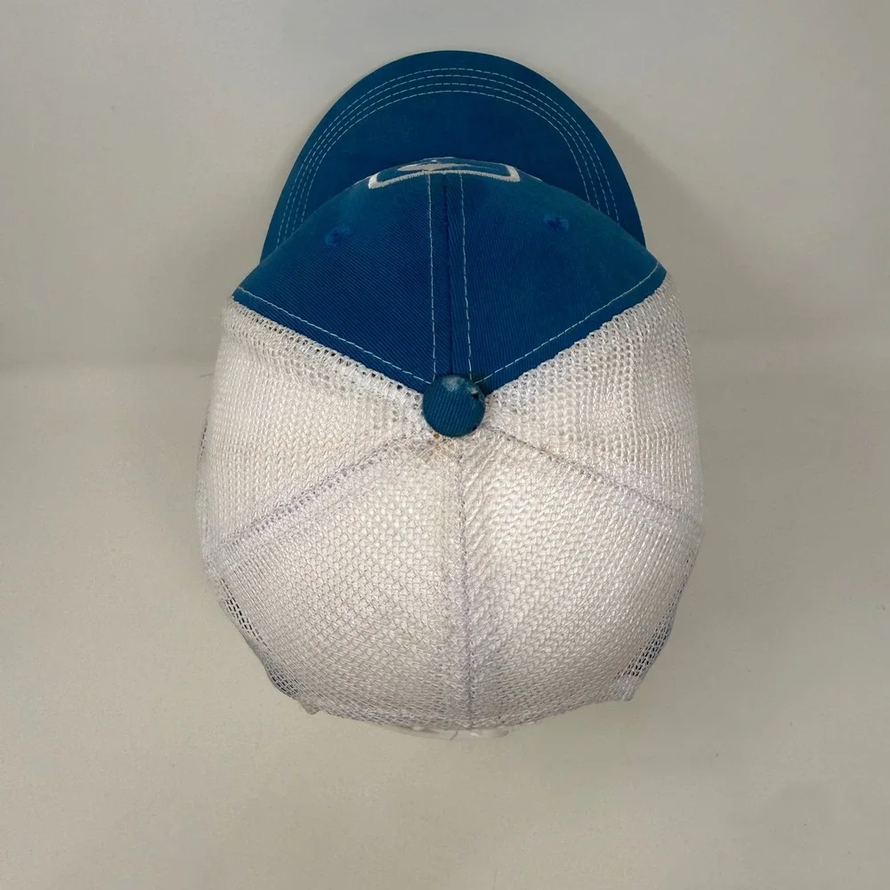 Costa Del Mar Blue White Marlin Logo Mesh Snapback Trucker Hat Fishing Cap